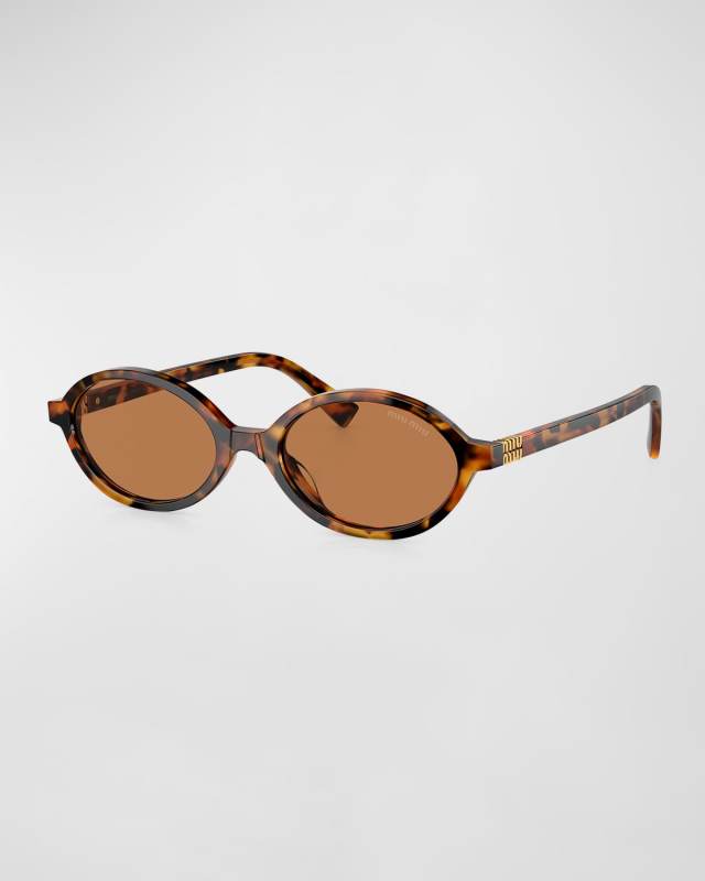 Logo Acetate Oval Sunglasses